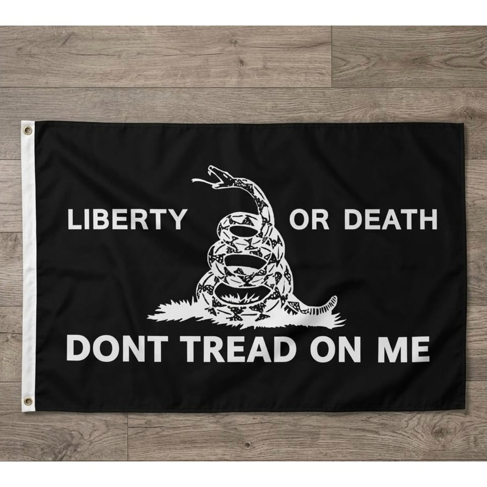 Patriotic Americana Gadsden Flag Liberty Or Death Snake Banner Unbranded Black